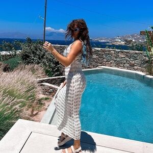 Boutique Studio eleven collection crochet dress ivory